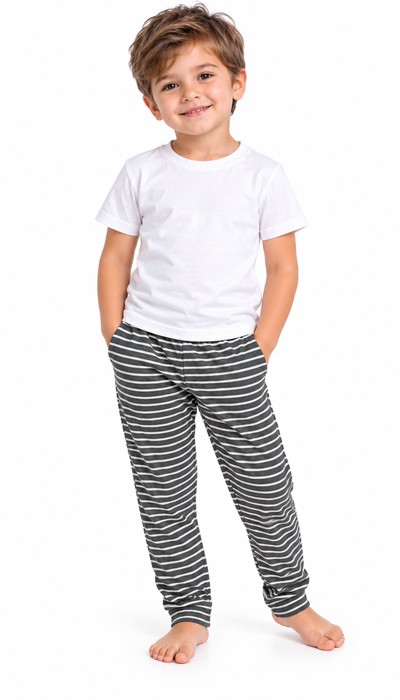 Çoculk Alt Pijama Çizgili Koyu