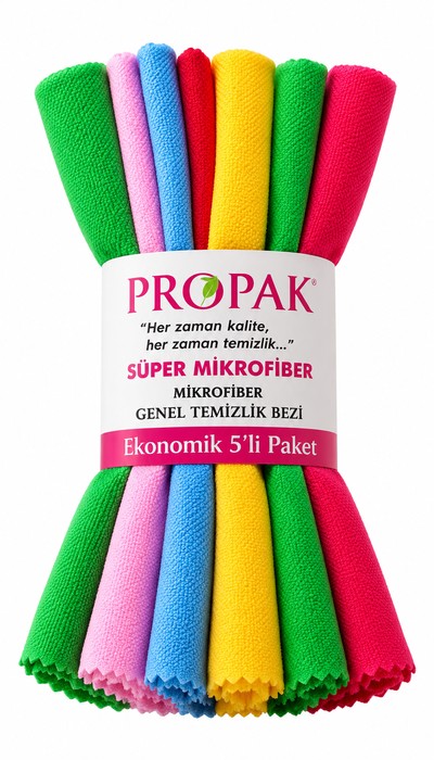 ProPak Süper Mikrofiber 5'li Temizlik Bezi